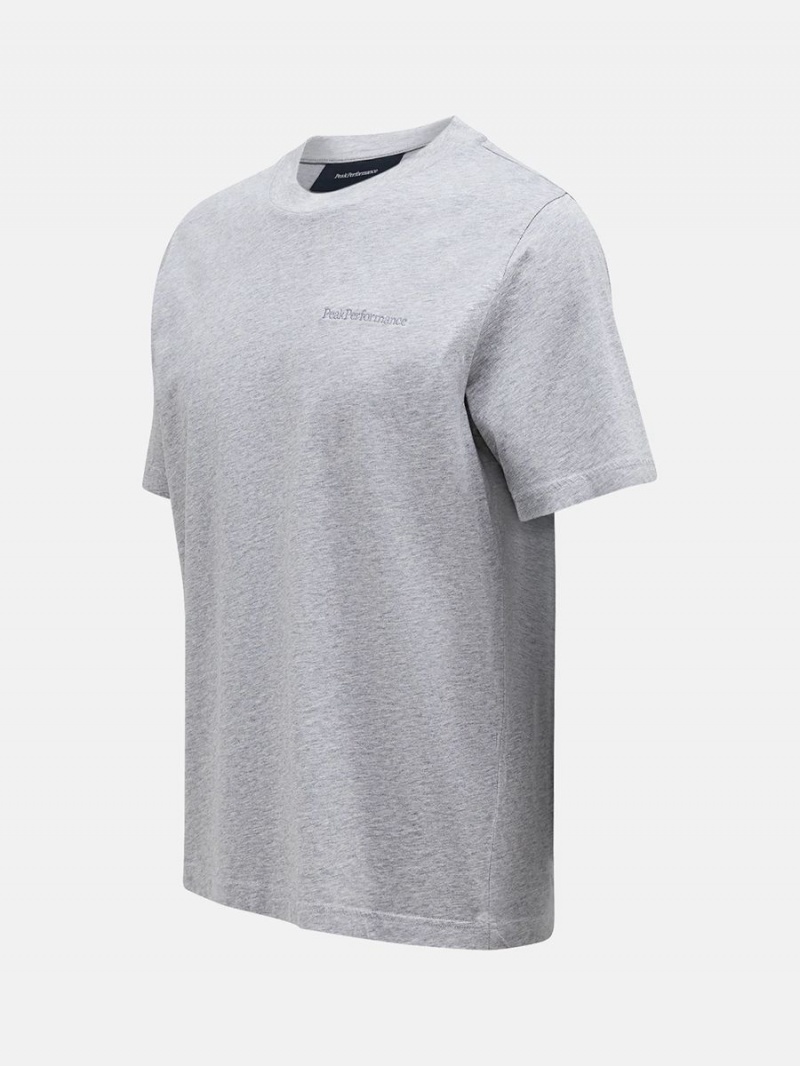 Peak Performance Original Small Logo Men's T-Shirt Grey | KWJ36-651