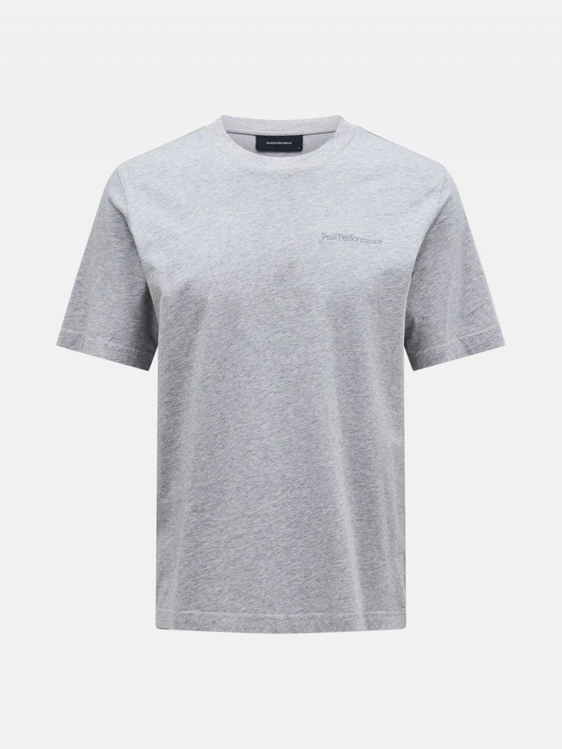 Peak Performance Original Small Logo Men\'s T-Shirt Grey | KWJ36-651