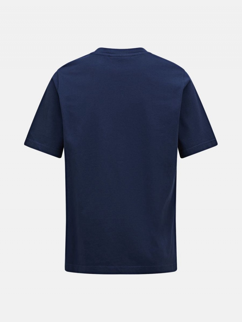 Peak Performance Original Small Logo Men's T-Shirt Navy | MOK26-988