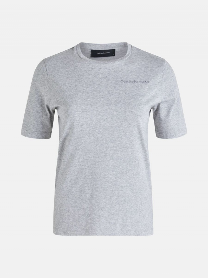 Peak Performance Original Small Logo Women's T-Shirt Grey | HVI31-933