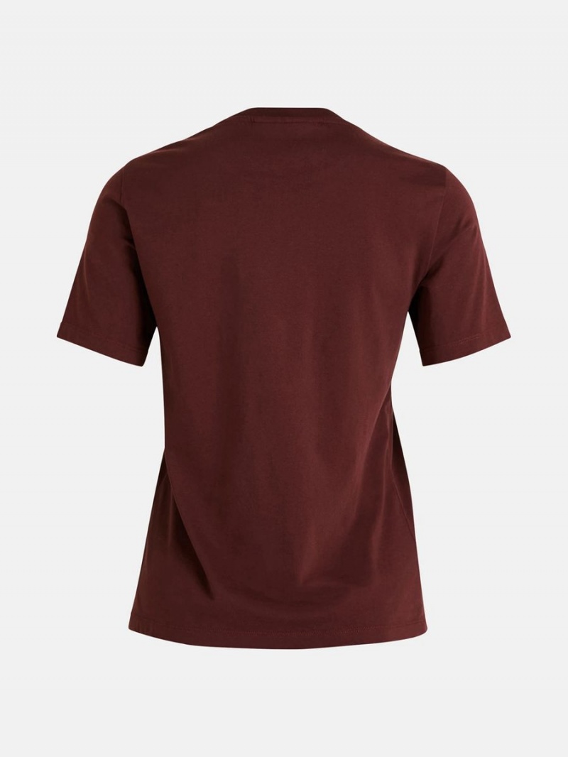 Peak Performance Original Small Logo Women's T-Shirt Burgundy | CXC62-000