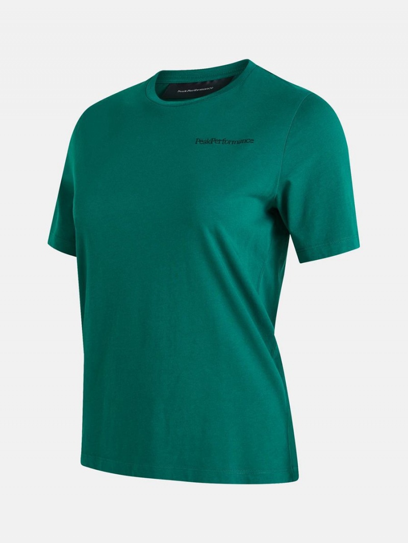 Peak Performance Original Small Logo Women's T-Shirt Green | MIS13-138