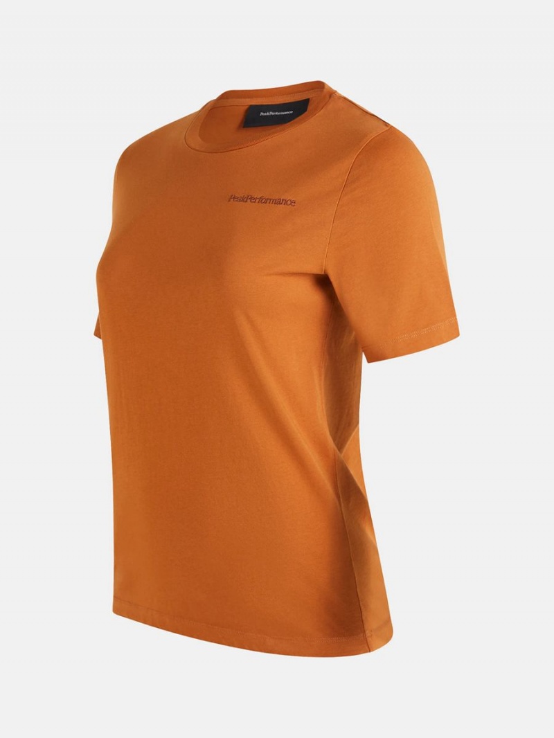 Peak Performance Original Small Logo Women's T-Shirt Orange | PVM19-209