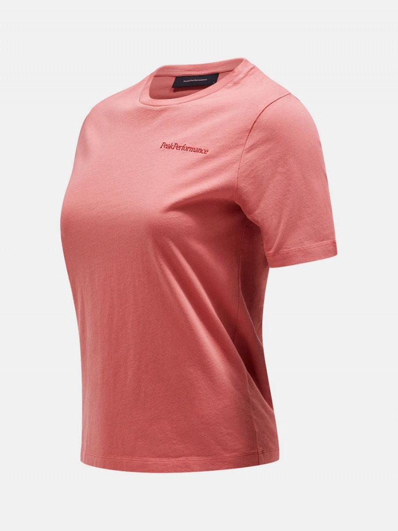 Peak Performance Original Small Logo Women's T-Shirt Pink | ORA36-913