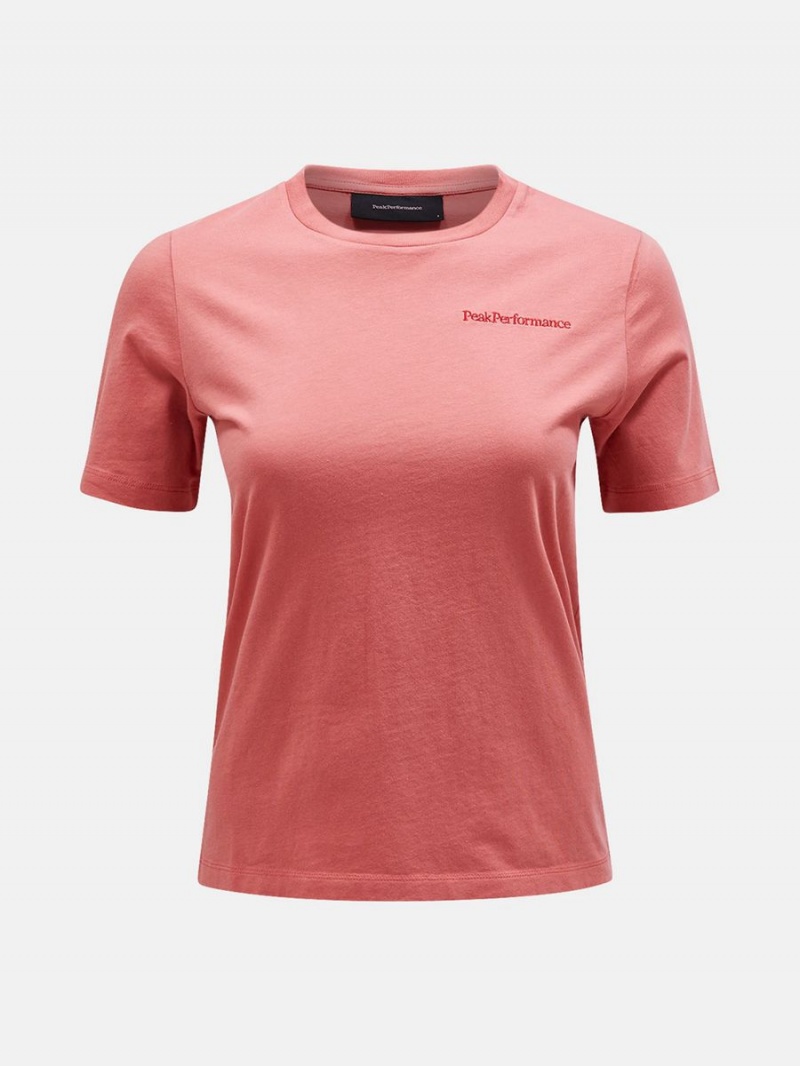 Peak Performance Original Small Logo Women\'s T-Shirt Pink | ORA36-913