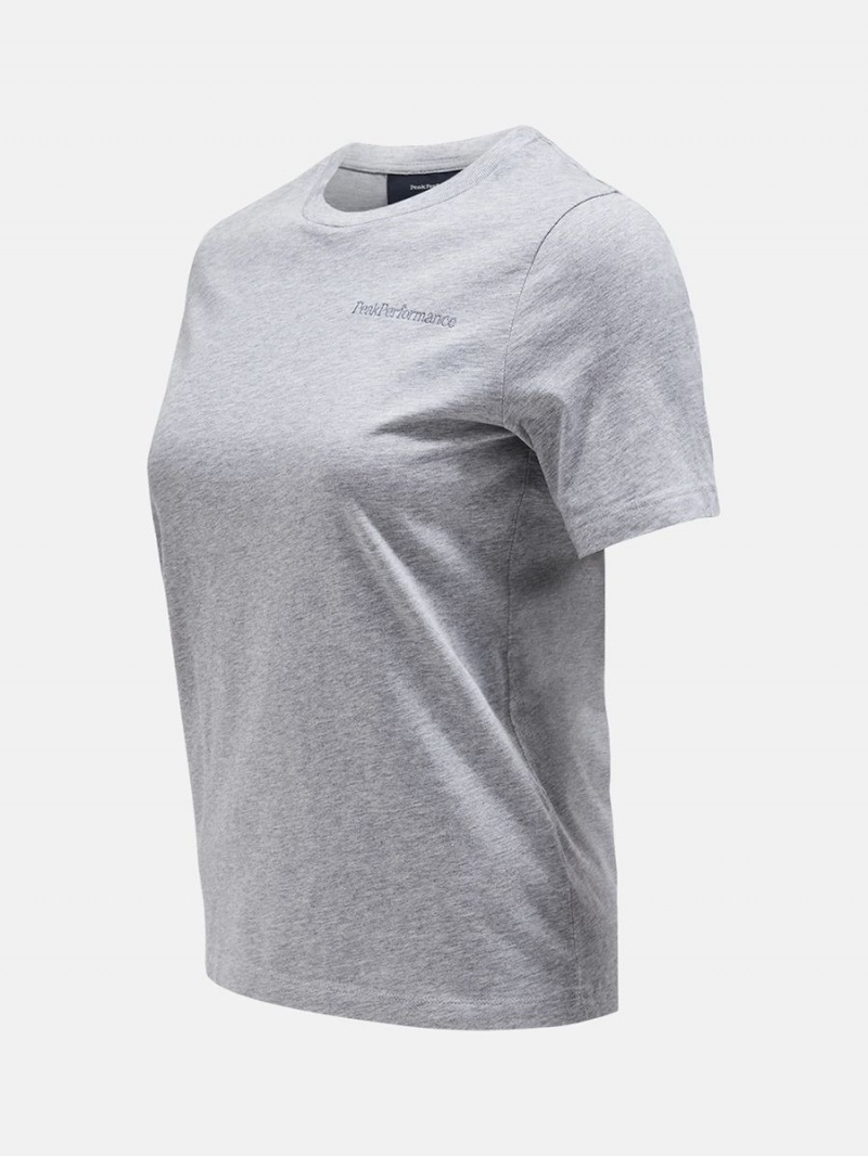 Peak Performance Original Small Logo Women's T-Shirt Grey | KQO31-218