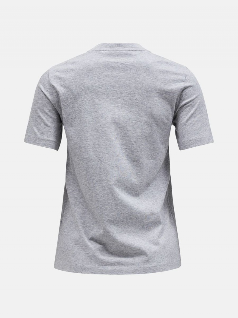 Peak Performance Original Small Logo Women's T-Shirt Grey | KQO31-218