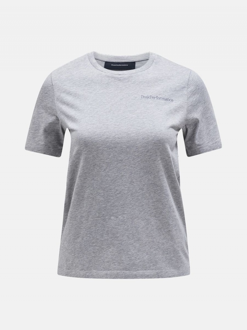 Peak Performance Original Small Logo Women\'s T-Shirt Grey | KQO31-218