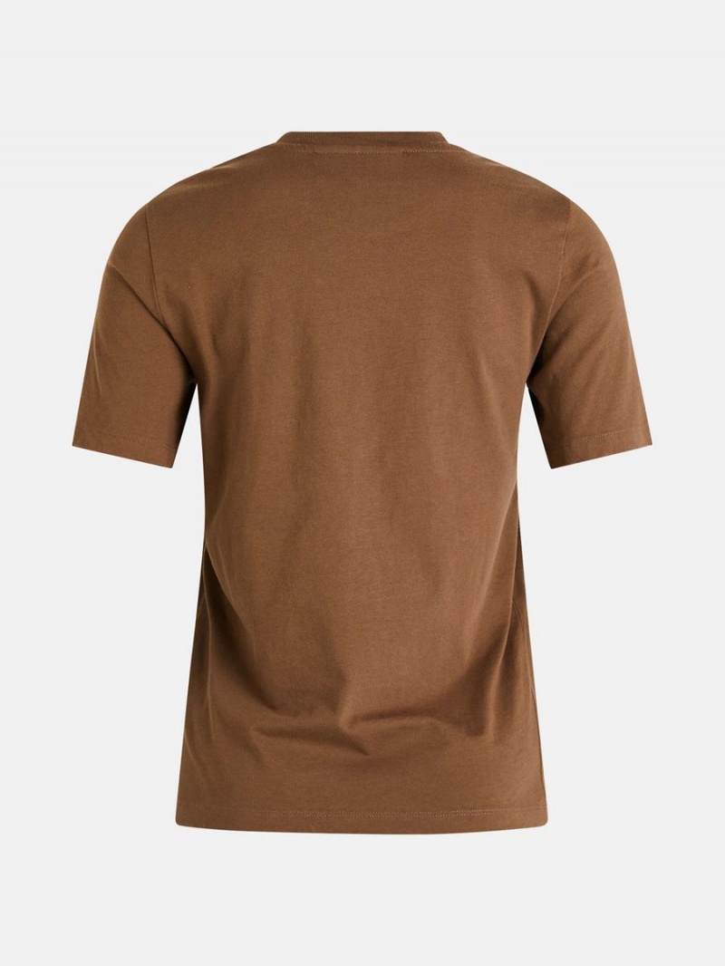 Peak Performance Original Small Logo Women's T-Shirt Brown | OVV20-064