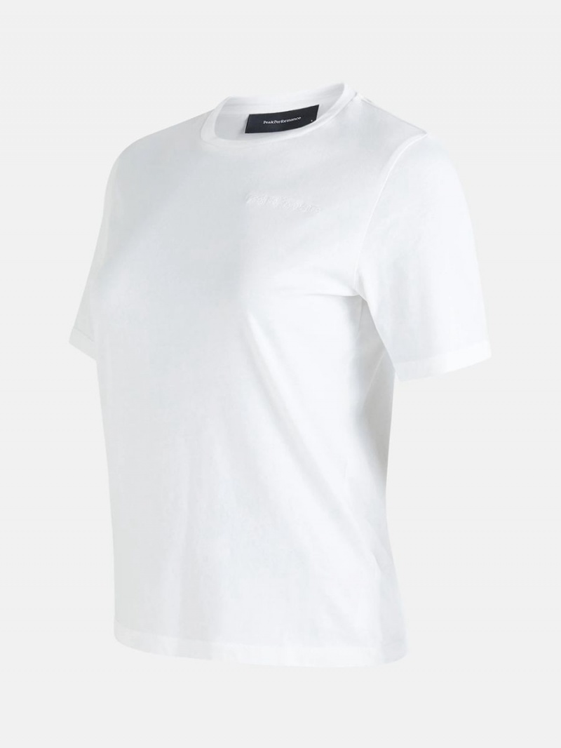 Peak Performance Original Small Logo Women's T-Shirt White | XGZ35-465