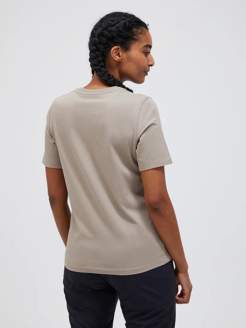 Peak Performance Original Small Logo Women's T-Shirt Beige | KUX13-977