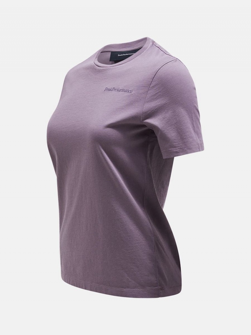 Peak Performance Original Small Logo Women's T-Shirt Purple | KSW32-803