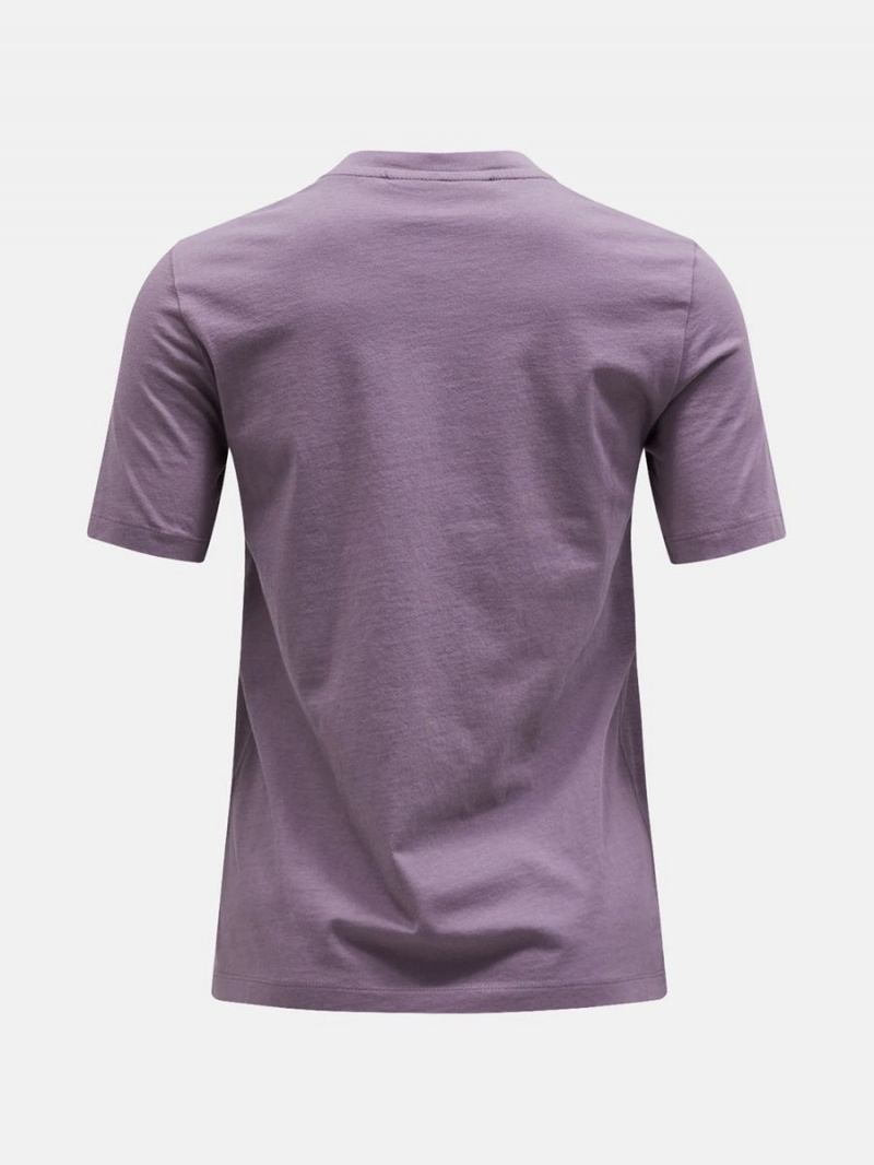 Peak Performance Original Small Logo Women's T-Shirt Purple | KSW32-803