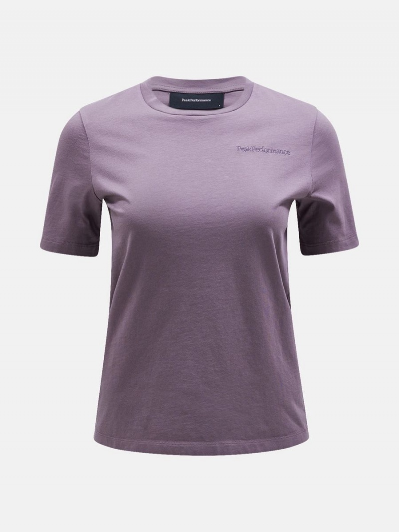 Peak Performance Original Small Logo Women\'s T-Shirt Purple | KSW32-803