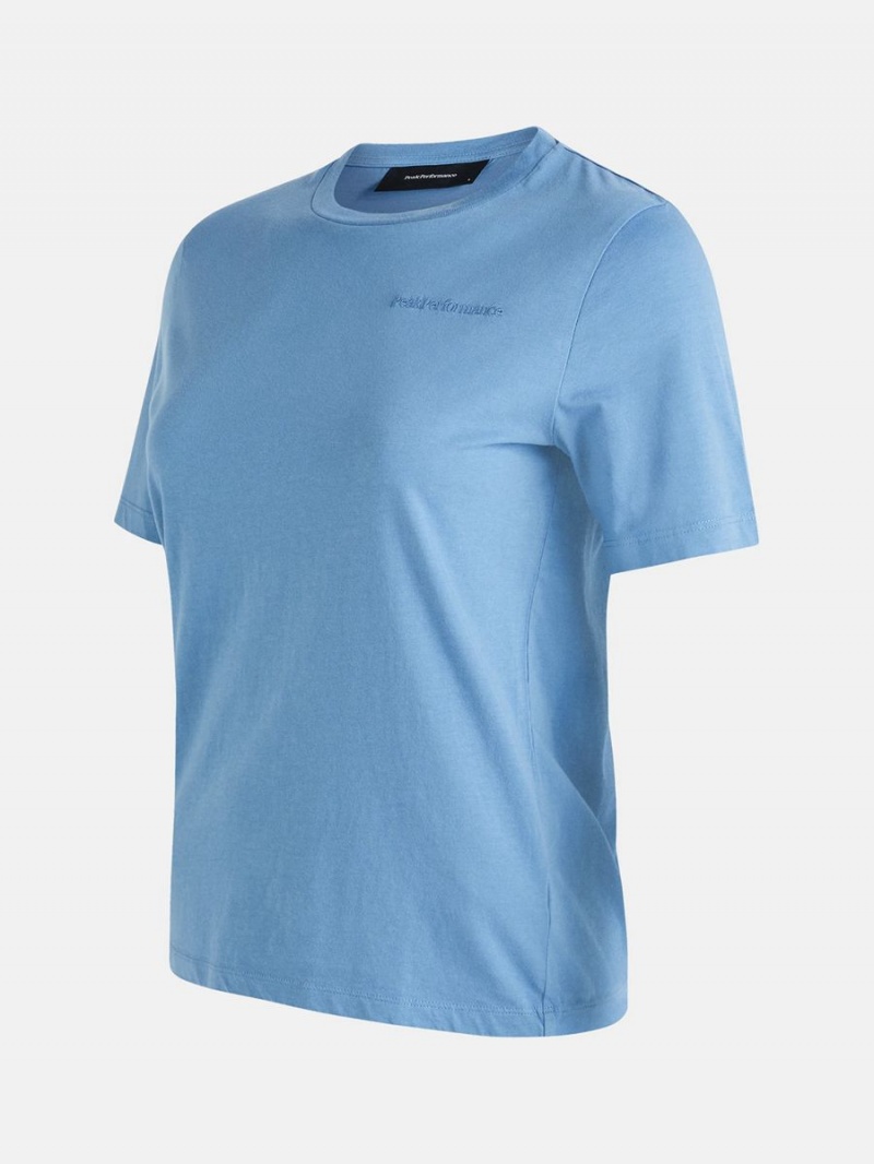 Peak Performance Original Small Logo Women's T-Shirt Blue | CBN72-490