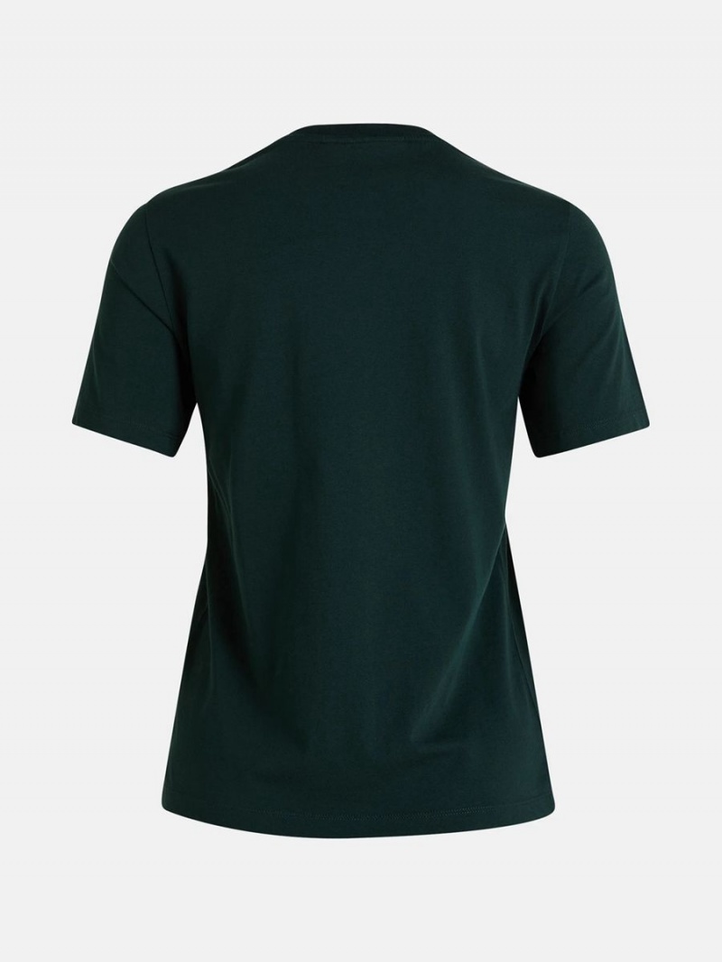 Peak Performance Original Small Logo Women's T-Shirt Green | EZK94-555