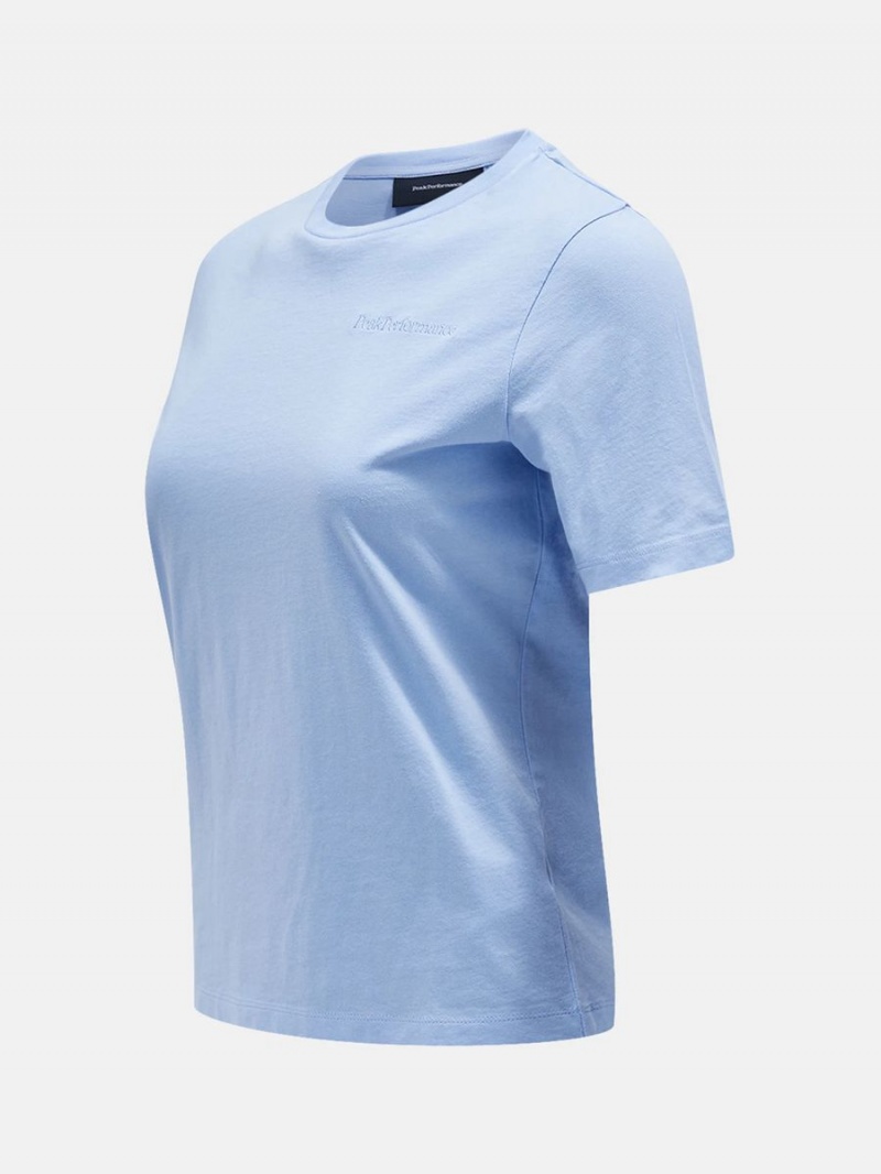 Peak Performance Original Small Logo Women's T-Shirt Blue | YJN81-266