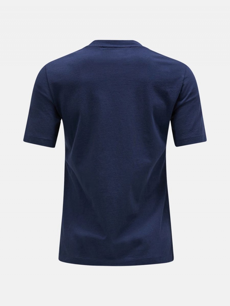 Peak Performance Original Small Logo Women's T-Shirt Navy | HKH50-705