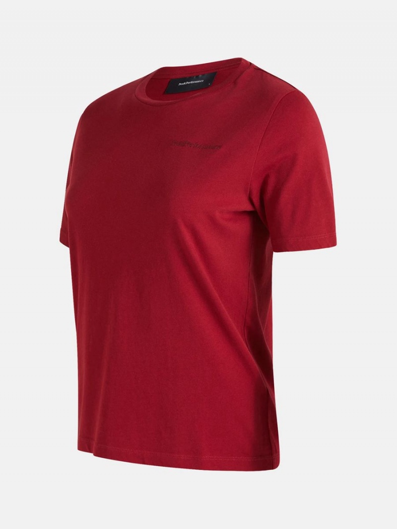 Peak Performance Original Small Logo Women's T-Shirt Red | NBO84-719