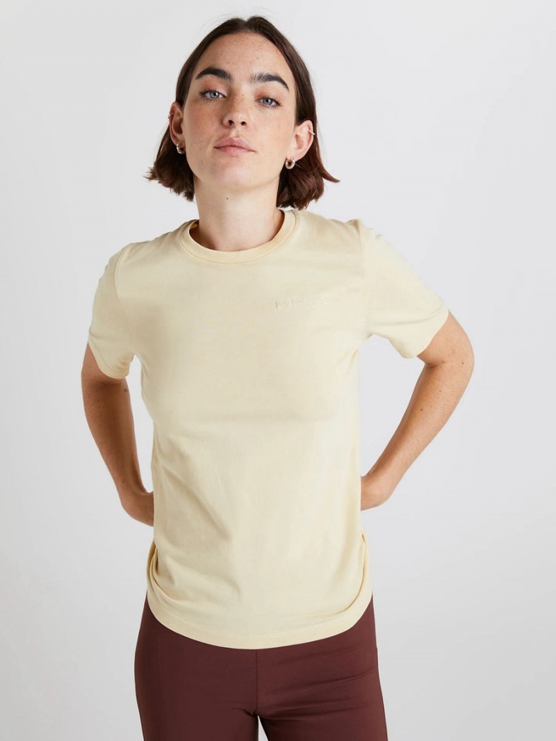 Peak Performance Original Small Logo Women's T-Shirt Yellow | YDM20-947