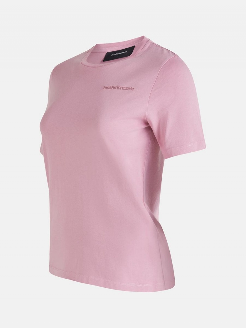 Peak Performance Original Small Logo Women's T-Shirt Pink | ZFF91-566