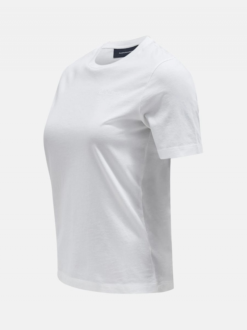 Peak Performance Original Small Logo Women's T-Shirt White | LYK82-786