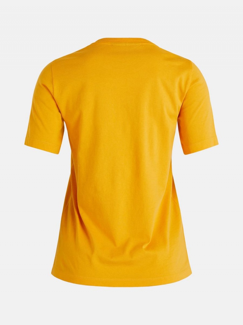 Peak Performance Original Small Logo Women's T-Shirt Yellow | PJN15-847