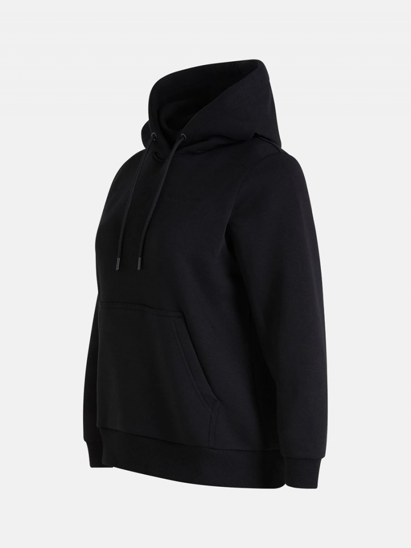 Peak Performance Original Small Logo Women's Hoodie Black | QDS48-768