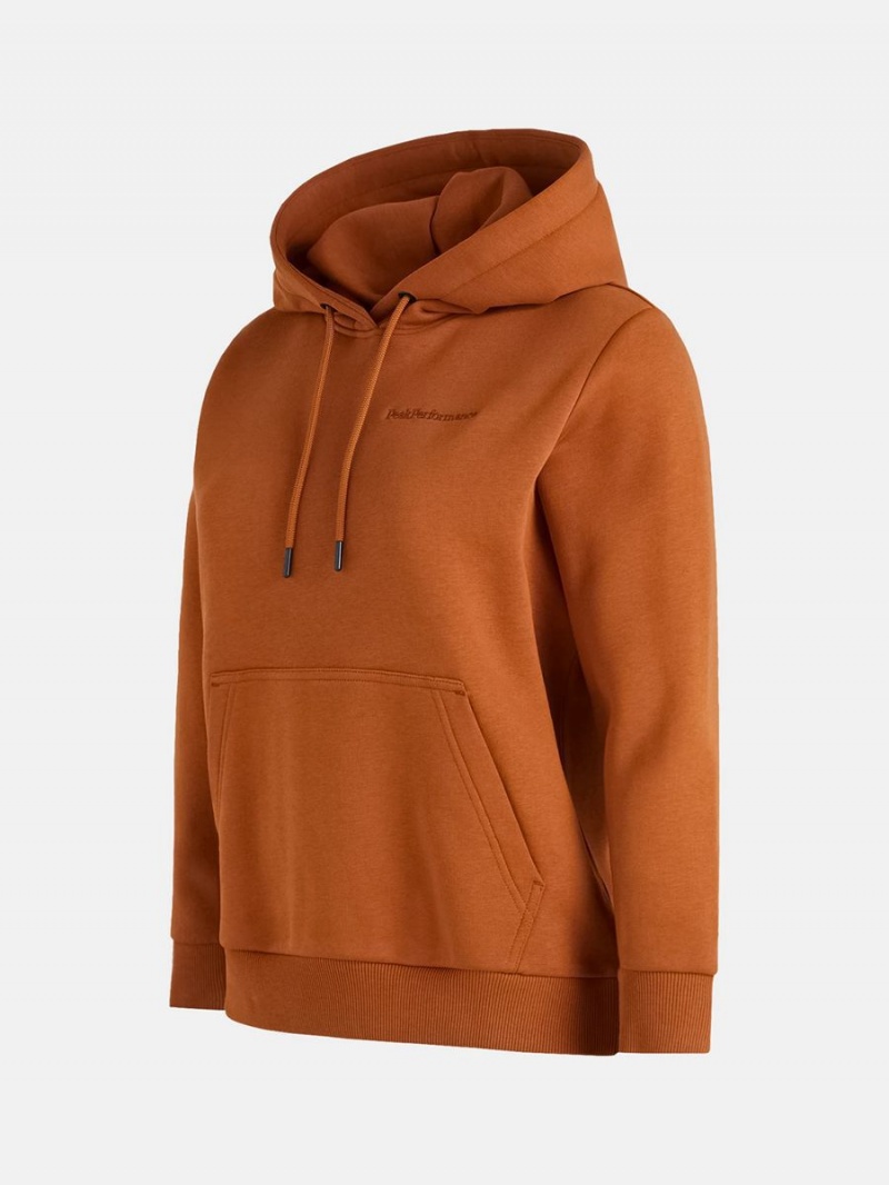 Peak Performance Original Small Logo Women's Hoodie Orange | INH81-045