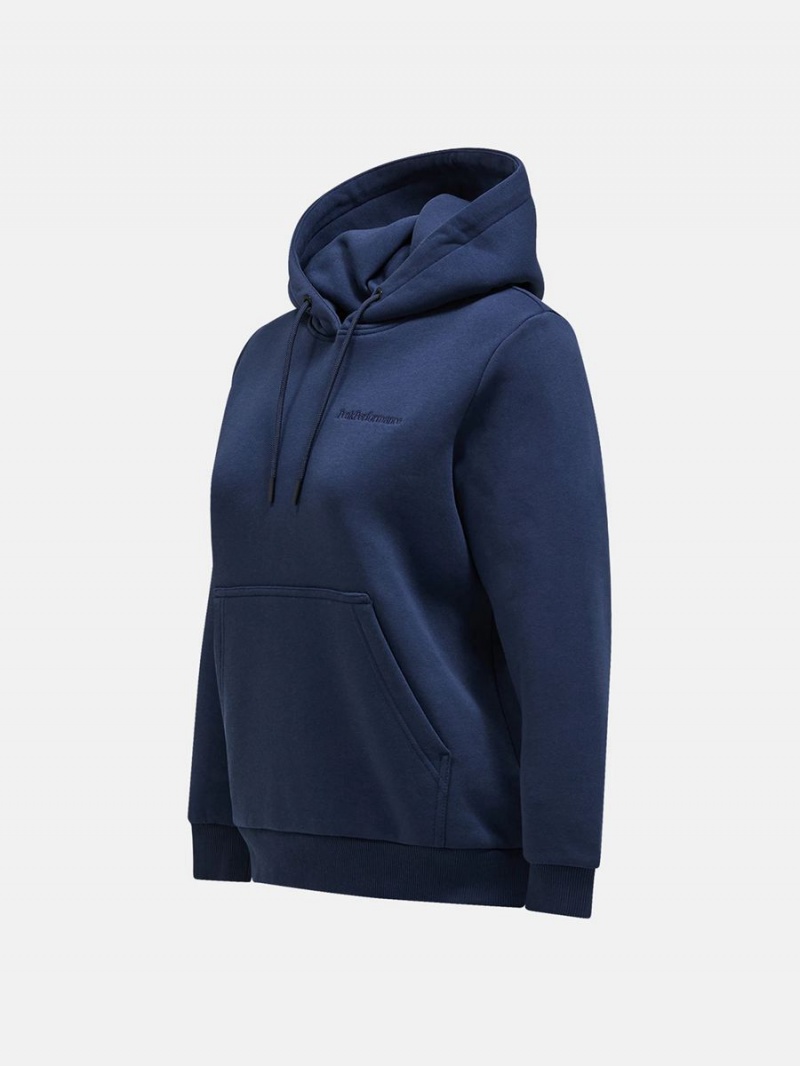 Peak Performance Original Small Logo Women's Hoodie Navy | LDL52-055