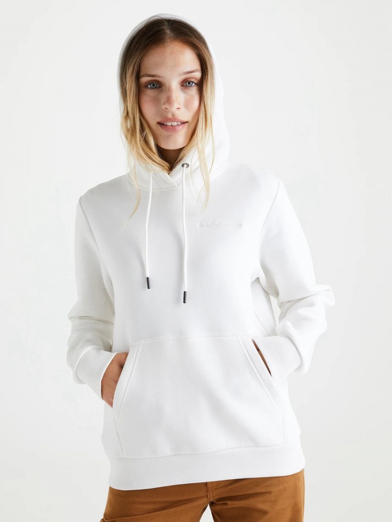 Peak Performance Original Small Logo Women's Hoodie White | DUB87-166