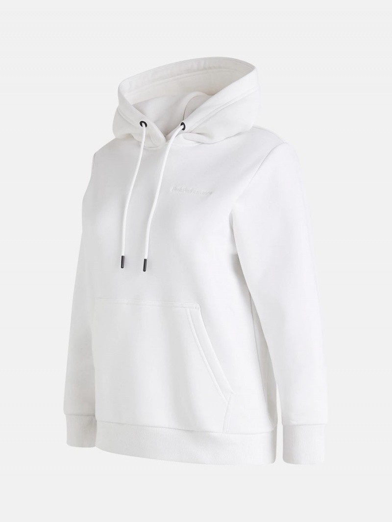 Peak Performance Original Small Logo Women's Hoodie White | DUB87-166