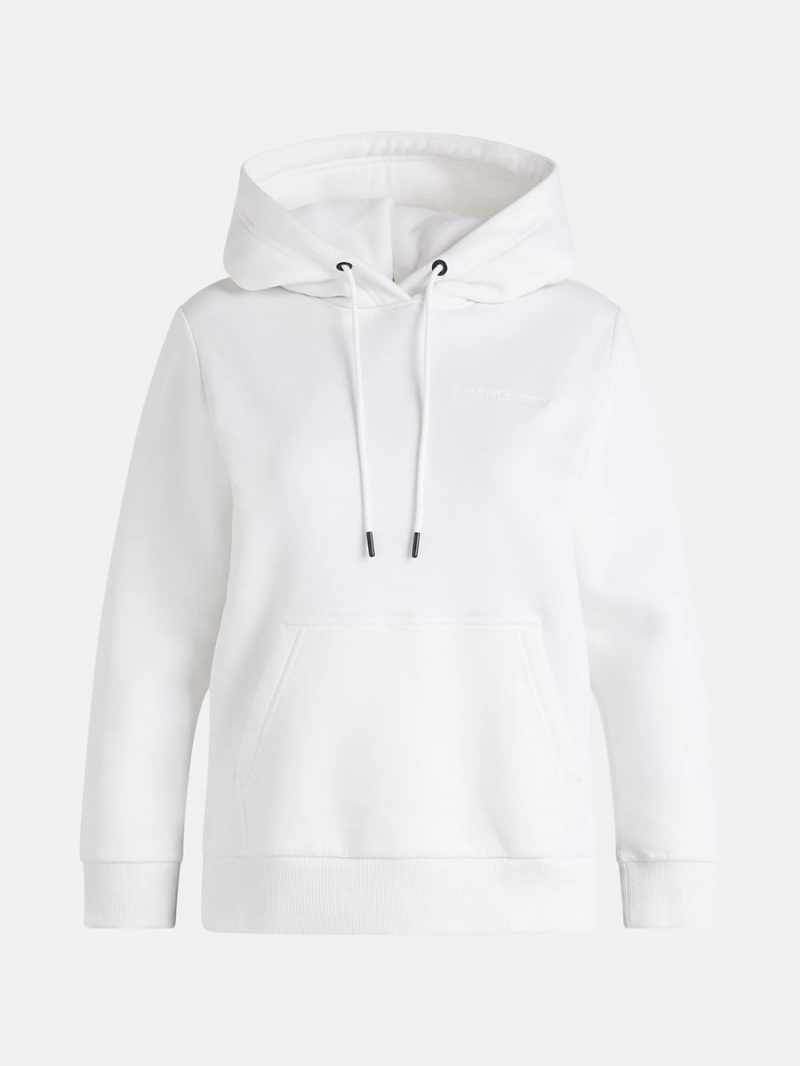 Peak Performance Original Small Logo Women\'s Hoodie White | DUB87-166