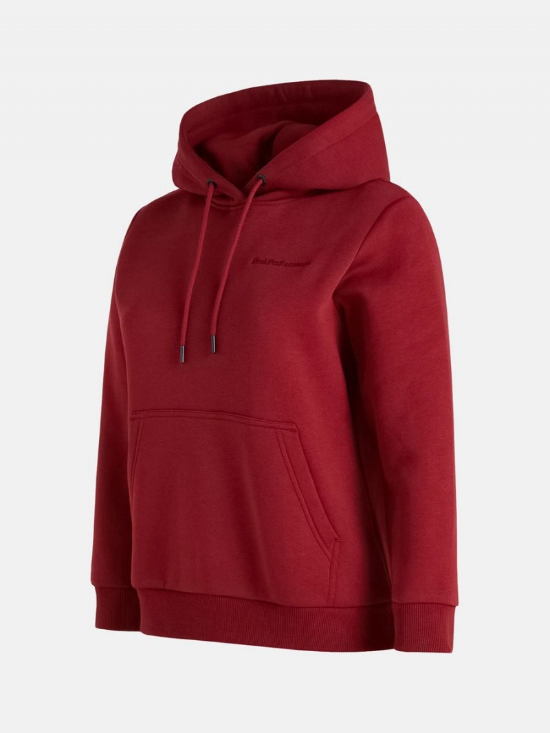 Peak Performance Original Small Logo Women's Hoodie Red | PYW85-362