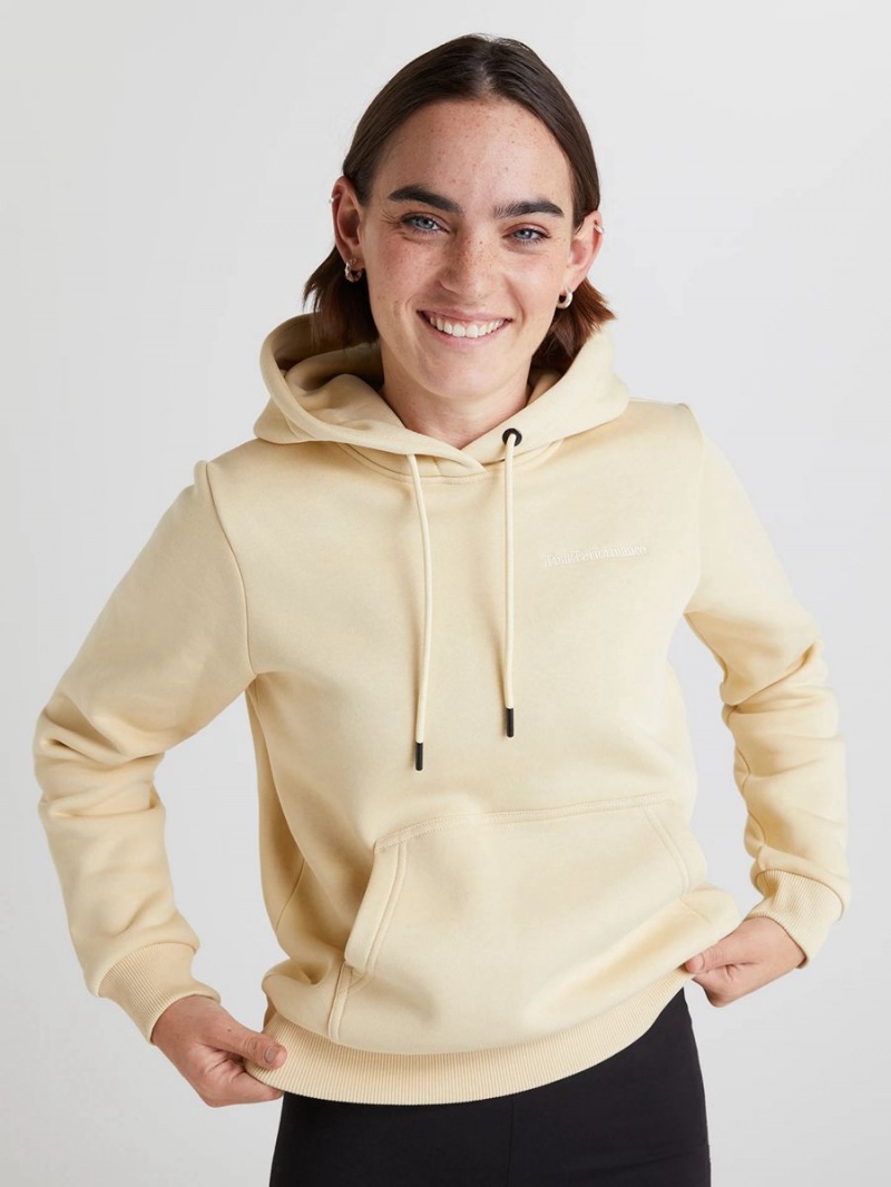 Peak Performance Original Small Logo Women's Hoodie Yellow | WXK20-688