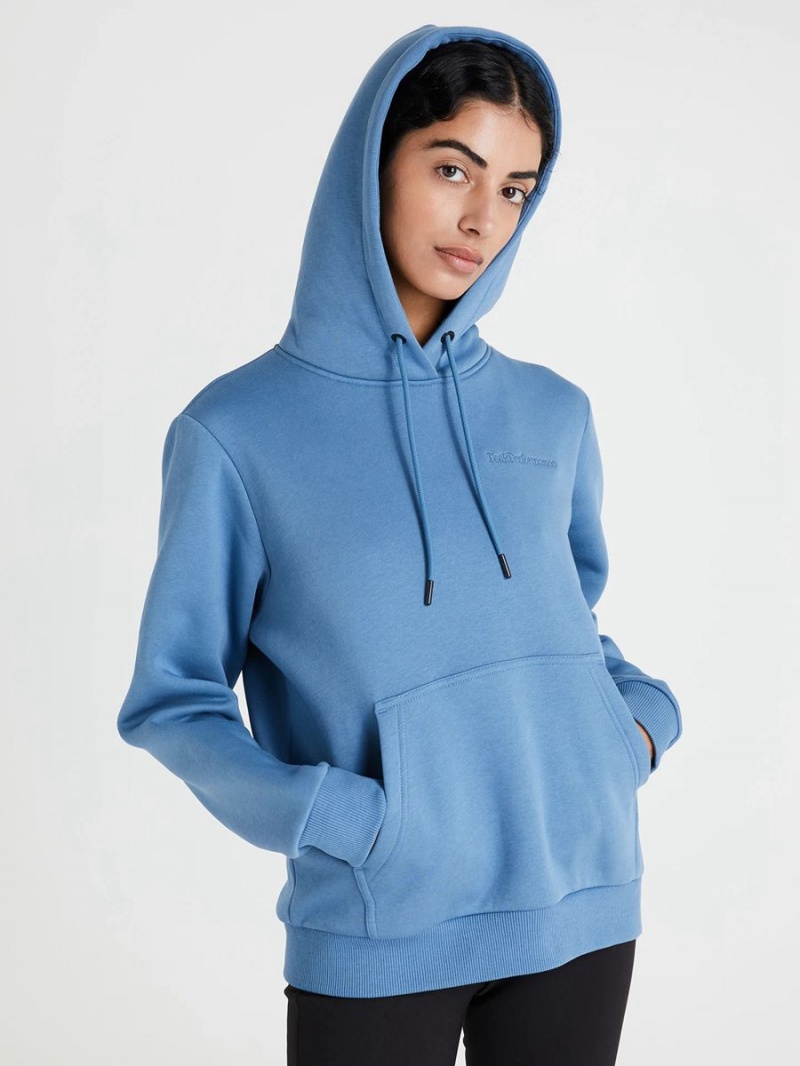 Peak Performance Original Small Logo Women's Hoodie Blue | XDK73-088