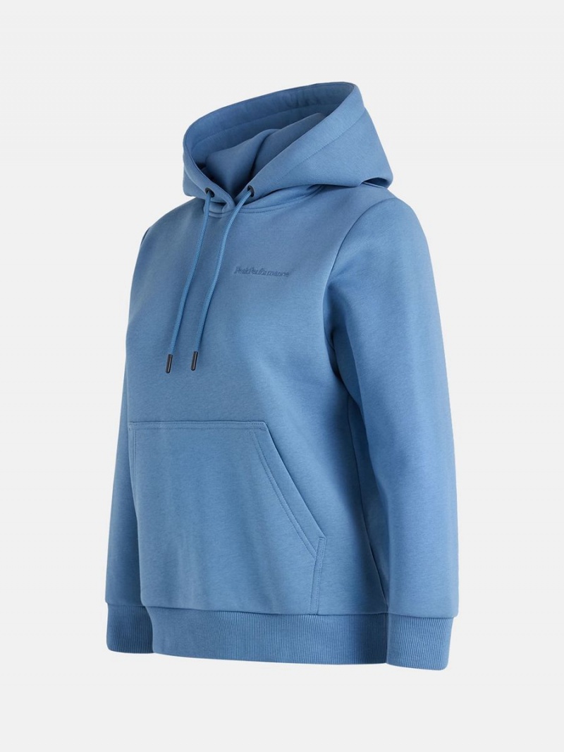 Peak Performance Original Small Logo Women's Hoodie Blue | XDK73-088