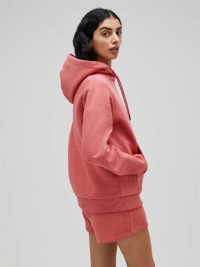 Peak Performance Original Small Logo Women's Hoodie Pink | PXJ04-191