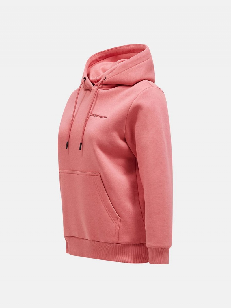 Peak Performance Original Small Logo Women's Hoodie Pink | PXJ04-191