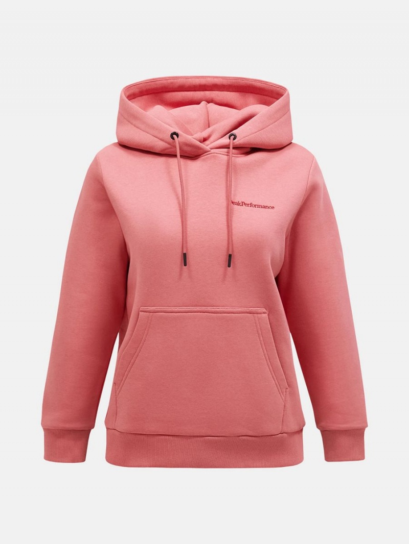 Peak Performance Original Small Logo Women\'s Hoodie Pink | PXJ04-191