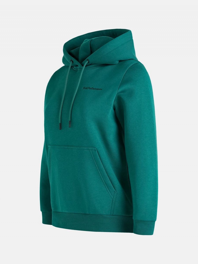 Peak Performance Original Small Logo Women's Hoodie Green | HHV83-124