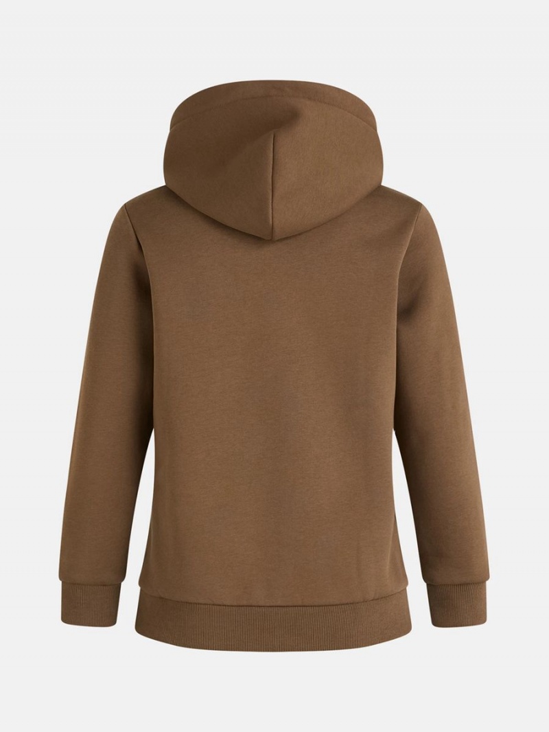 Peak Performance Original Small Logo Women's Hoodie Brown | DPF98-596