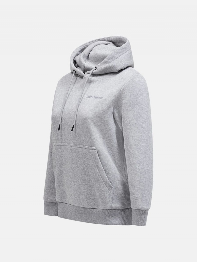 Peak Performance Original Small Logo Women's Hoodie Grey | DPS70-044