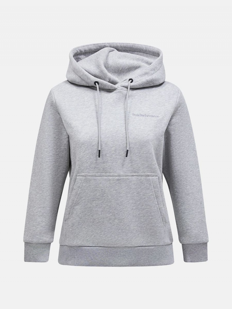 Peak Performance Original Small Logo Women\'s Hoodie Grey | DPS70-044