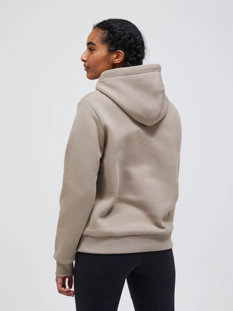 Peak Performance Original Small Logo Women's Hoodie Beige | UOT78-788