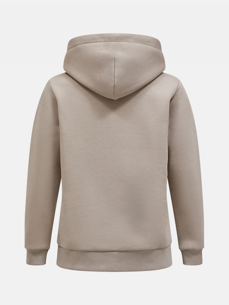 Peak Performance Original Small Logo Women's Hoodie Beige | UOT78-788