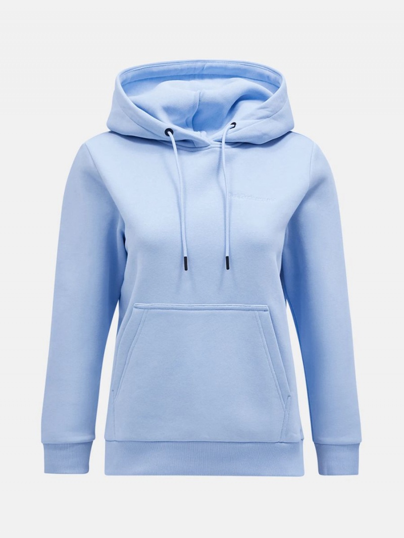 Peak Performance Original Small Logo Women's Hoodie Blue | QWG07-806