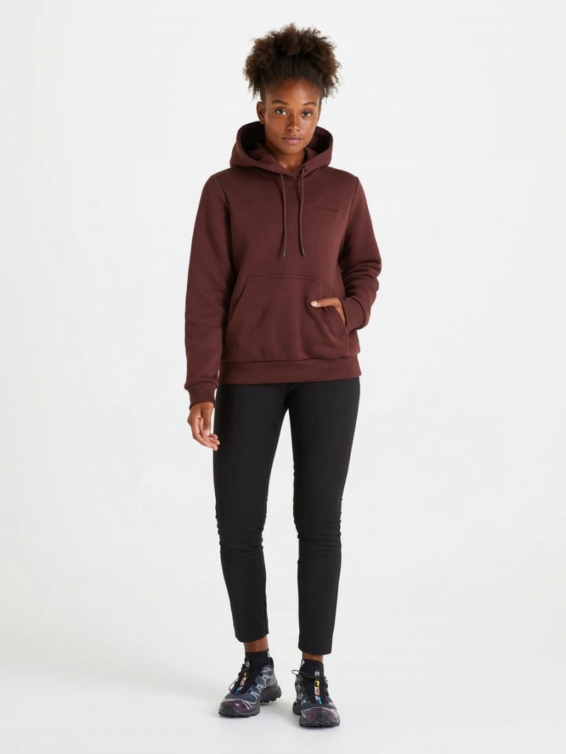 Peak Performance Original Small Logo Women's Hoodie Burgundy | WZF93-783