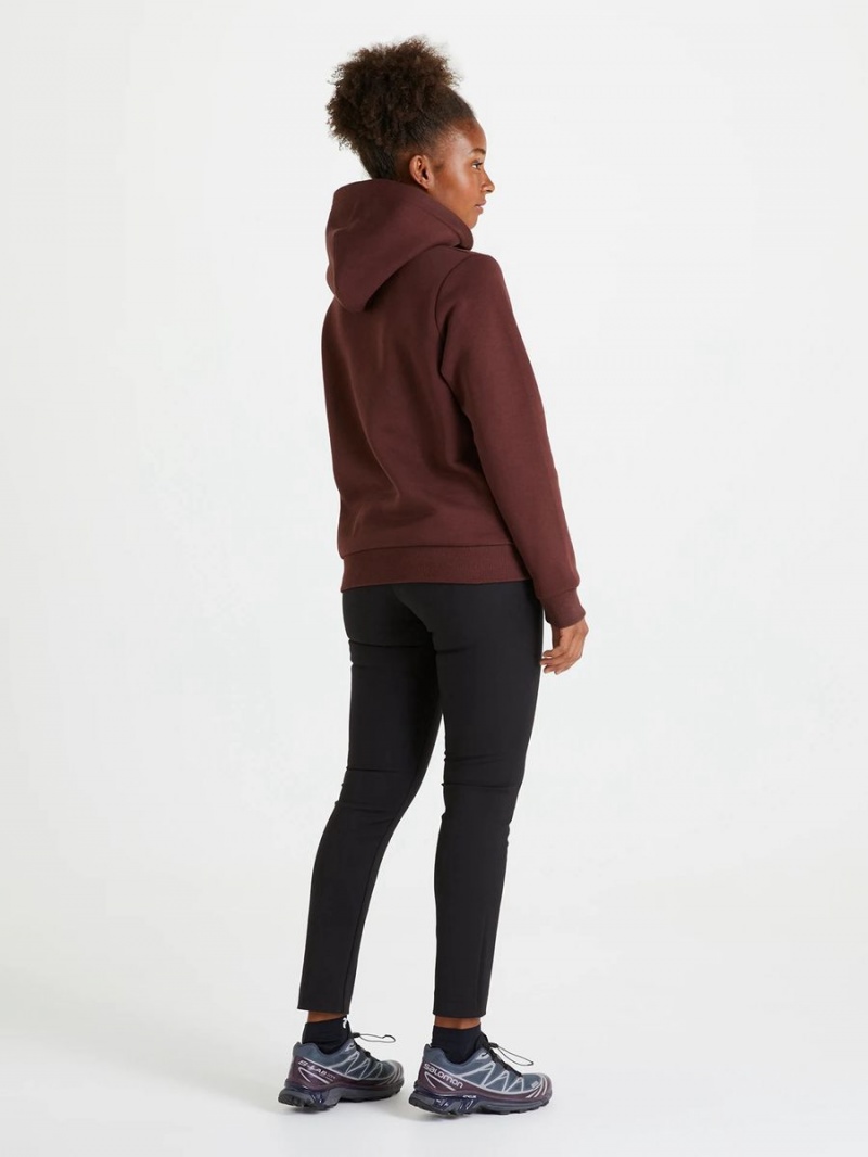 Peak Performance Original Small Logo Women's Hoodie Burgundy | WZF93-783