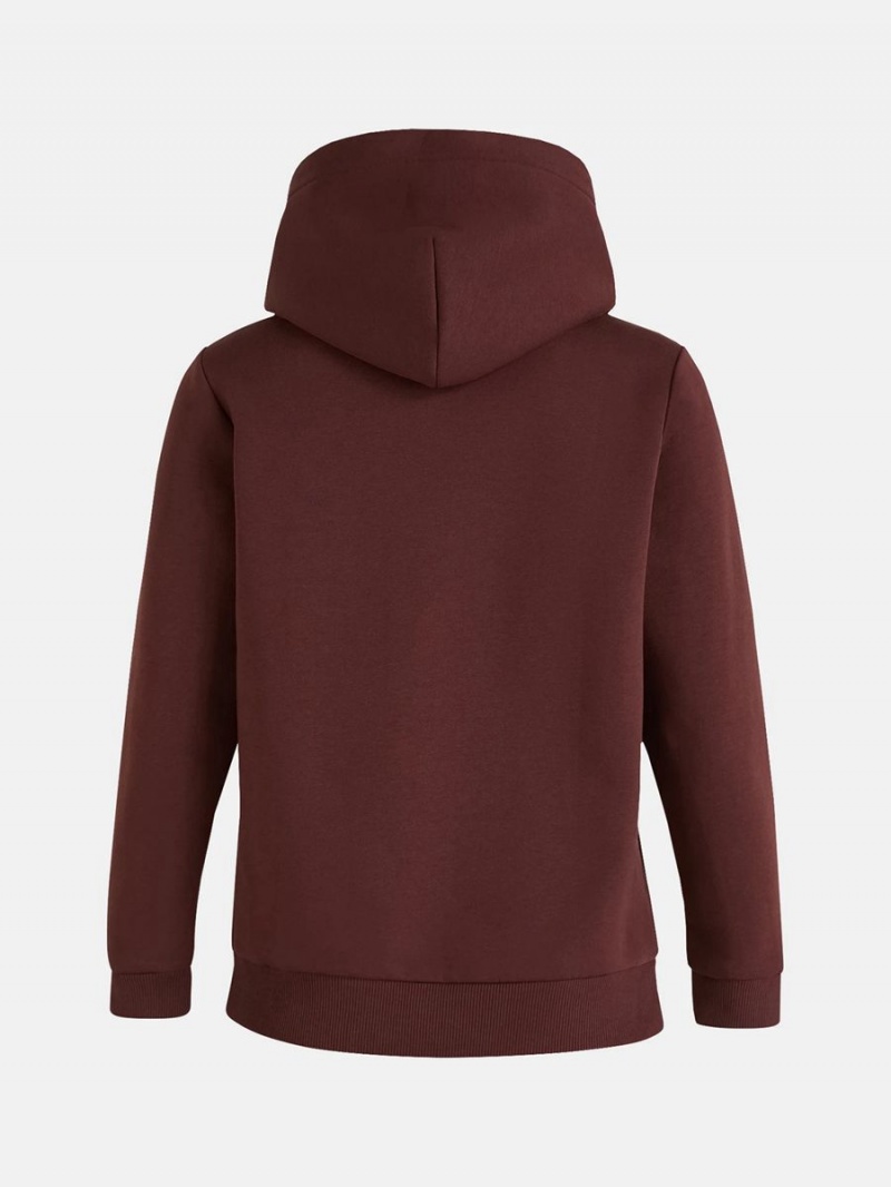 Peak Performance Original Small Logo Women's Hoodie Burgundy | WZF93-783